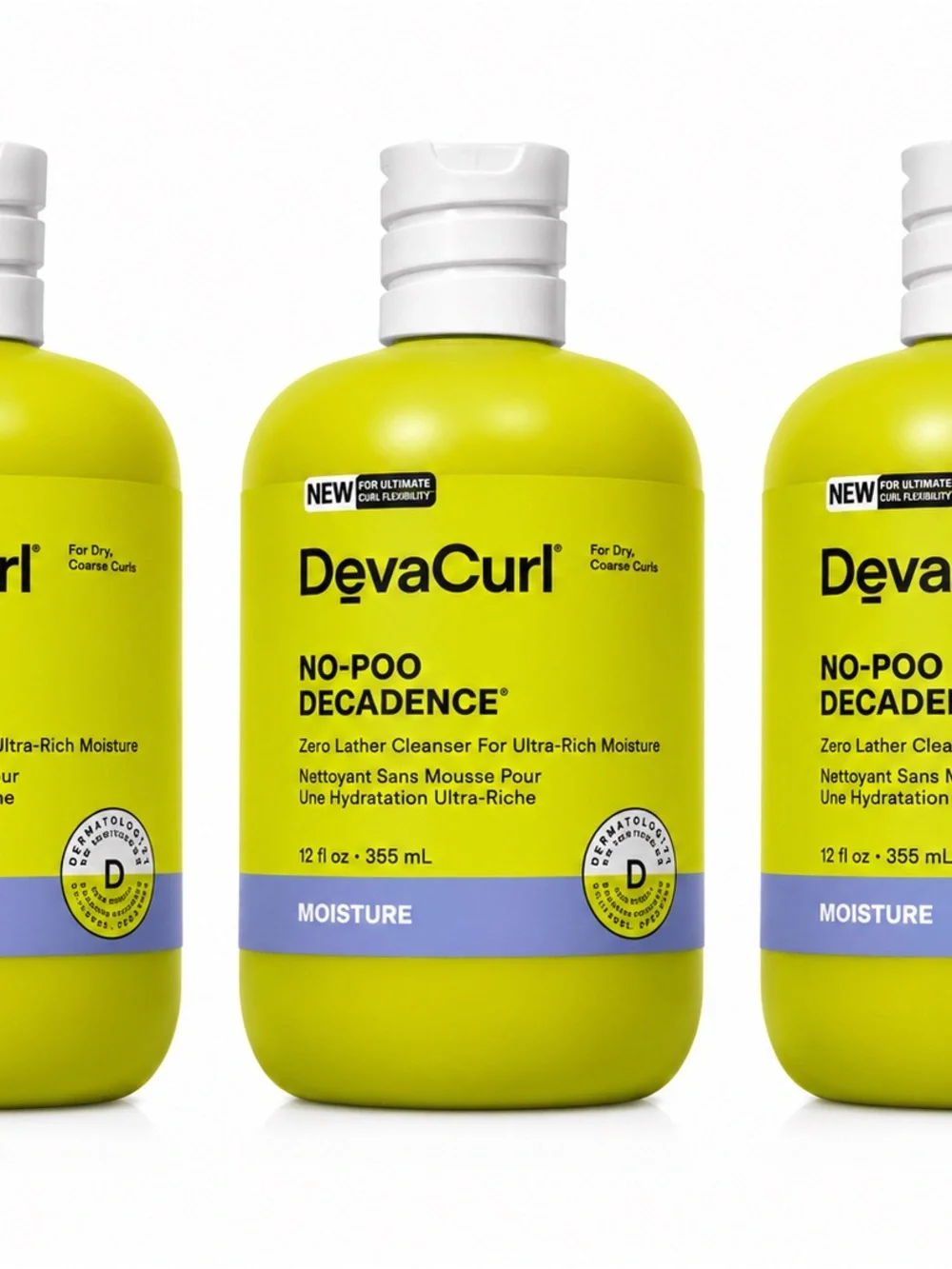 DevaCurl No-Poo Decadence Zero Lather Cleanser 12oz 355ml Lot of 3